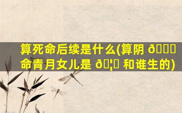 算死命后续是什么(算阴 🐞 命青月女儿是 🦁 和谁生的)